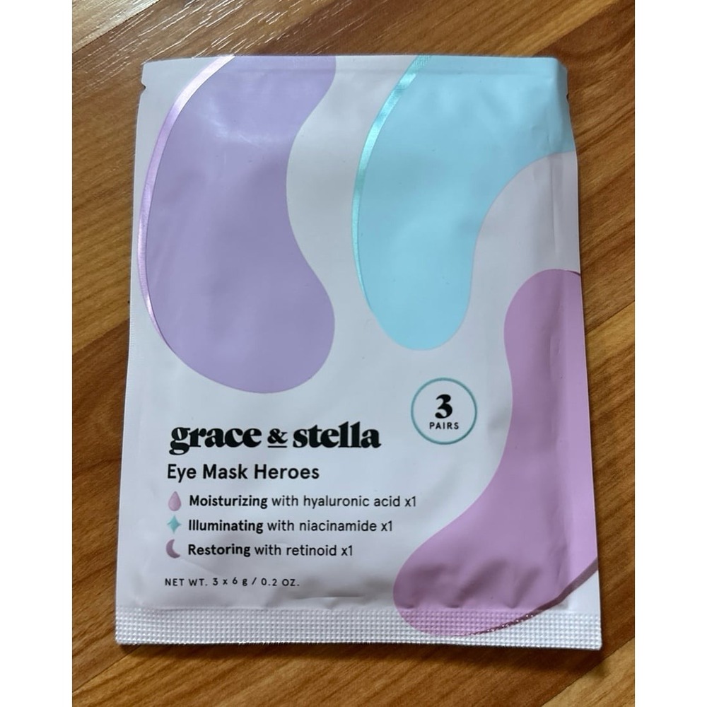 Grace & Stella "Eye Mask Heroes" variety pack, which contains 3 pairs of gel eye